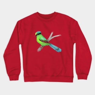 Green magpie pencil drawing Crewneck Sweatshirt